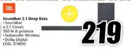 MediaWorld JBL Soundbar 2.1 Deep Bass offerta