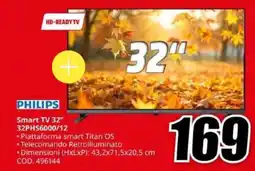 MediaWorld Philips Smart TV 32" offerta