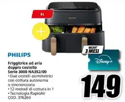 MediaWorld Friggitrice ad aria doppio cestello Philips offerta