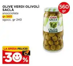 Alì Supermercati Olive verdi snocciolate Saclà offerta