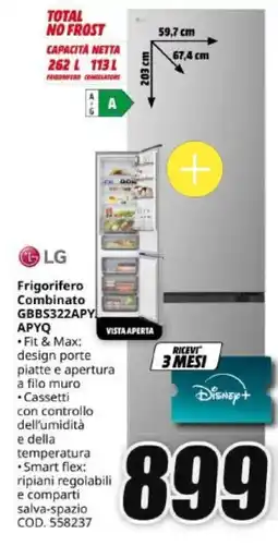 MediaWorld Frigorifero Combinato LG offerta