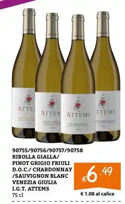 Zona Ribolla Gialla/Pinot Grigio Friuli D.O.C./Chardonnay/Sauvignon Blanc Venezia Giulia I.G.T. Attems offerta