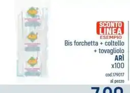 Talento Professional Store Bis forchetta + coltello + tovagliolo ARI offerta