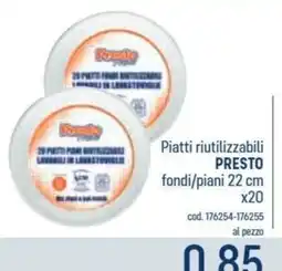 Talento Professional Store Piatti riutilizzabili PRESTO offerta