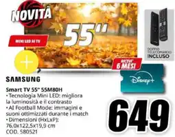 MediaWorld Samsung Smart TV 55" 55M80H offerta