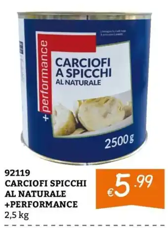Carciofi spicchi al naturale +performance