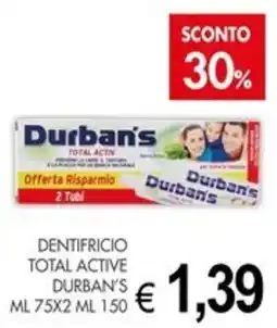 PrestoFresco Dentifricio total active durban's offerta
