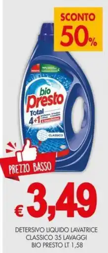 PrestoFresco Detersivo liquido lavatrice classico bio presto offerta