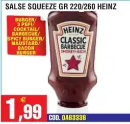 Immenso Cash Salse squeeze Heinz classic barbecue offerta