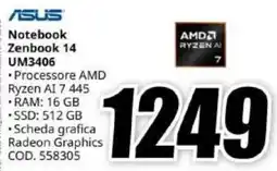 MediaWorld Asus Zenbook 14 UM3406 offerta