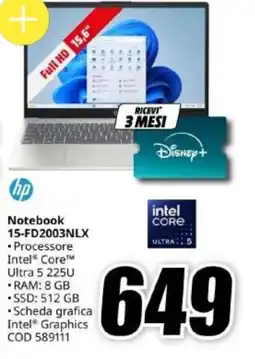 MediaWorld Notebook hp 15-FD2003NLX offerta