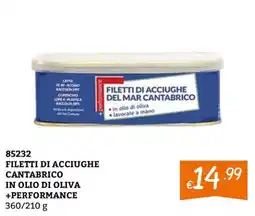 Zona Filetti di acciughe cantabrico in olio di oliva +performance offerta
