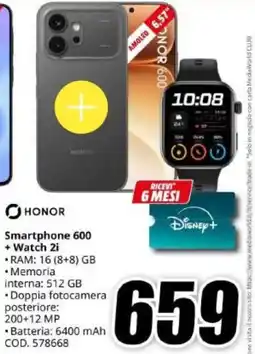 MediaWorld Honor Smartphone 600 + Watch 2i offerta