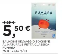 Orvea Salmone selvaggio sockeye al naturale fetta classica Fumara offerta