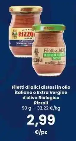 Interspar Filetti di alici distesi in olio italiano o Extra Vergine d'oliva Biologico Rizzoli offerta