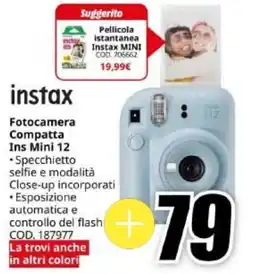 MediaWorld instax Fotocamera Compatta Ins Mini 12 offerta