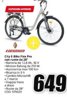 MediaWorld City E-Bike Flex Pro con ruote da 28" Legnano offerta