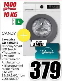 MediaWorld Lavatrice Candy GD 410G9-S offerta