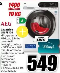 MediaWorld Lavatrice AEG offerta