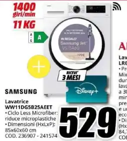 MediaWorld Samsung Lavatrice WW11DG5B25AEET offerta