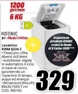 MediaWorld Lavatrice KWM 6224 C by KOENIC offerta