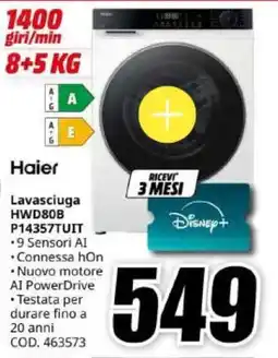MediaWorld Lavasciuga Haier offerta