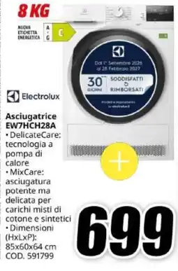 MediaWorld Asciugatrice Electrolux EW7HCH28A offerta