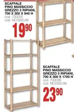 Mondo Brico Scaffale pino massiccio offerta