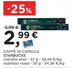 Orvea Caffè 10 capsule Starbucks offerta