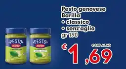 DeSpar Express Pesto genovese Barilla classico senz'aglio offerta