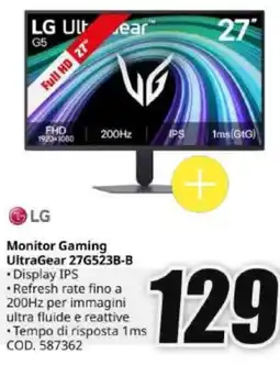 MediaWorld LG Monitor Gaming UltraGear 27G523B-B offerta