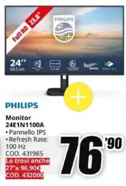 MediaWorld Philips Monitor 24E1N1100A offerta
