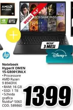 MediaWorld Notebook HyperX OMEN 15-GB0013NLX offerta