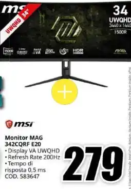 MediaWorld Monitor MAG 342CQRF E20 offerta