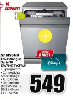 MediaWorld Samsung lavastoviglie serie 70 offerta