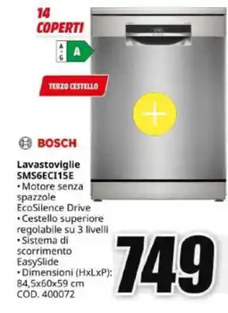 MediaWorld Lavastoviglie Bosch SMS6ECI15E offerta