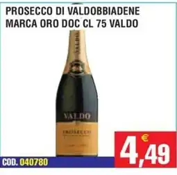 Immenso Cash Prosecco di Valdobbiadene Marca Oro Doc Valdo offerta