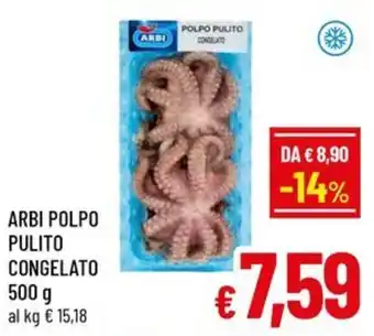 Arbi polpo pulito congelato