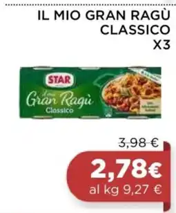 In Coop Star Gran Ragù Classico offerta