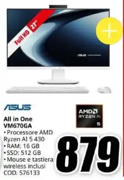 MediaWorld Asus All in One VM670GA offerta