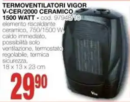 Mondo Brico Termostato Vigor V-CER/2000 Ceramico offerta