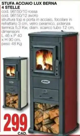 Mondo Brico Stufa acciaio lux Berna offerta
