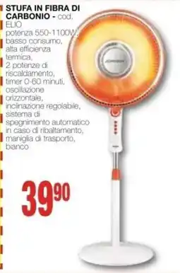 Mondo Brico Stufa in fibra di carbonio - cod. Elio offerta