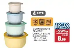 Happy Casa 4 contenitori ermetici con coperchi offerta