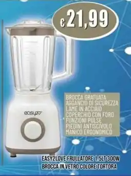 Azzurro Convenienza Easy2love frullatore 300w brocca in vetro colore tortora offerta