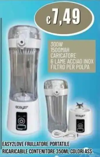 Easy2love frullatore portatile ricaricabile contenitore
