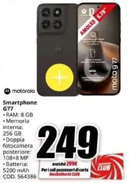 MediaWorld Smartphone moto g77 offerta