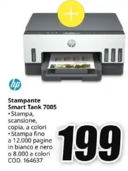 MediaWorld hp Stampante Smart Tank 7005 offerta