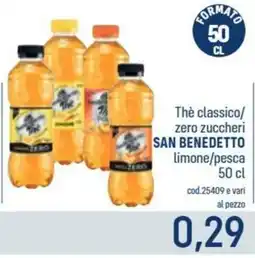 Talento Professional Store Thè classico zero zuccheri San Benedetto limone/pesca offerta