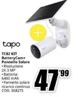 MediaWorld tapo TC82 KIT BatteryCam+ Pannello Solare offerta